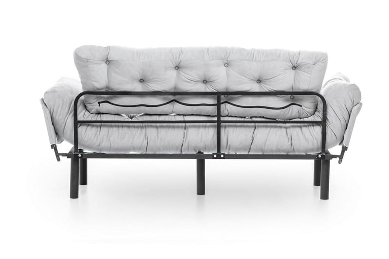 Mezonzo 3-istuttava vuodesohva taitettava 70x225 cm kangasta - Harmaa - Huonekalut - Sohva - Vuodesohva - 3 istuttava vuodesohva