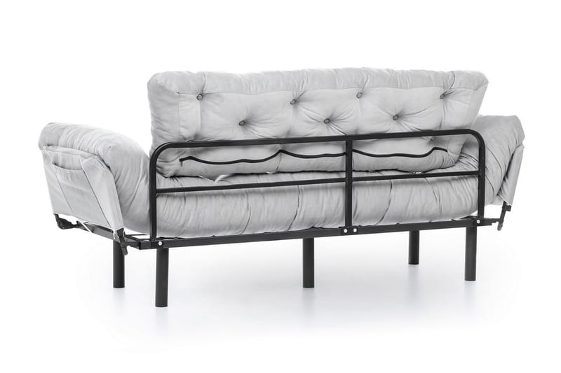 Mezonzo 3-istuttava vuodesohva taitettava 70x225 cm kangasta - Harmaa - Huonekalut - Sohva - Vuodesohva - 3 istuttava vuodesohva