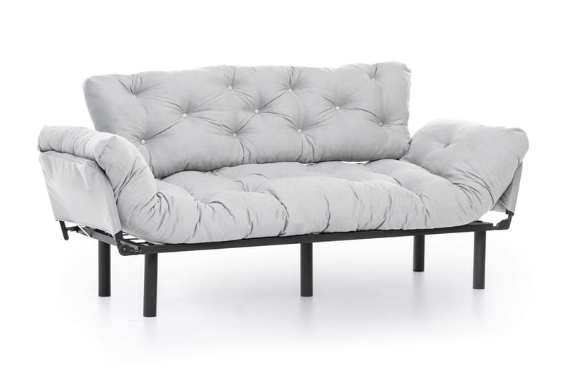 Mezonzo 3-istuttava vuodesohva taitettava 70x225 cm kangasta - Harmaa - Huonekalut - Sohva - Vuodesohva - 3 istuttava vuodesohva