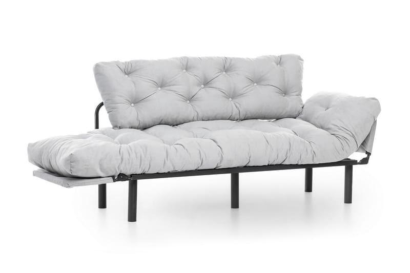 Mezonzo 3-istuttava vuodesohva taitettava 70x225 cm kangasta - Harmaa - Huonekalut - Sohva - Vuodesohva - 3 istuttava vuodesohva