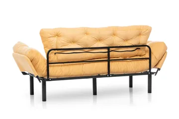 Mezonzo 3-istuttava vuodesohva taitettava 70x225 cm kangasta - Keltainen - Huonekalut - Sohva - Vuodesohva - 3 istuttava vuodesohva