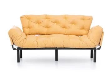 Mezonzo 3-istuttava vuodesohva taitettava 70x225 cm kangasta - Keltainen - Huonekalut - Sohva - Vuodesohva - 3 istuttava vuodesohva
