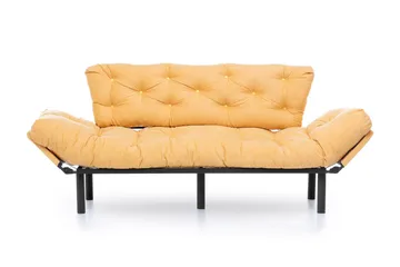 Mezonzo 3-istuttava vuodesohva taitettava 70x225 cm kangasta - Keltainen - Huonekalut - Sohva - Vuodesohva - 3 istuttava vuodesohva