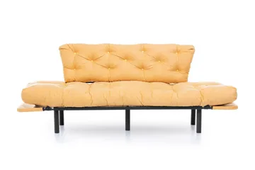 Mezonzo 3-istuttava vuodesohva taitettava 70x225 cm kangasta - Keltainen - Huonekalut - Sohva - Vuodesohva - 3 istuttava vuodesohva