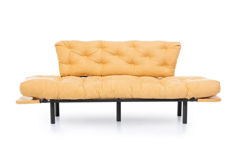 Mezonzo 3-istuttava vuodesohva taitettava 70x225 cm kangasta - Keltainen - Huonekalut - Sohva - Vuodesohva - 3 istuttava vuodesohva
