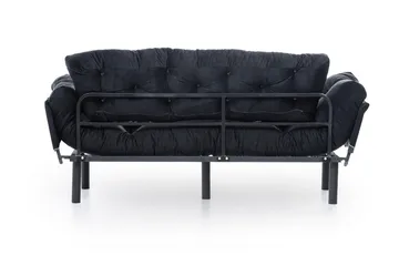 Mezonzo 3-istuttava vuodesohva taitettava 70x225 cm kangasta - Musta - Huonekalut - Sohva - Vuodesohva - 3 istuttava vuodesohva