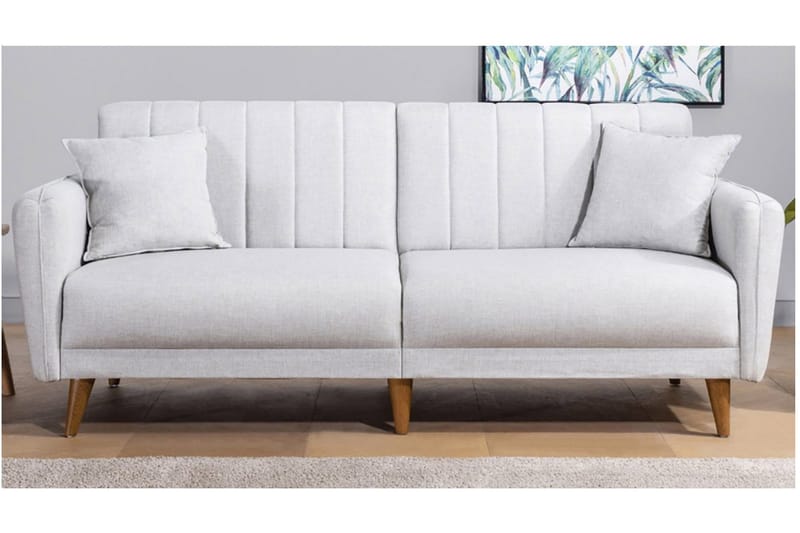 Pattyn vuodesohva kangasta puujaloilla - Beige - Huonekalut - Sohva - Vuodesohva - 3 istuttava vuodesohva