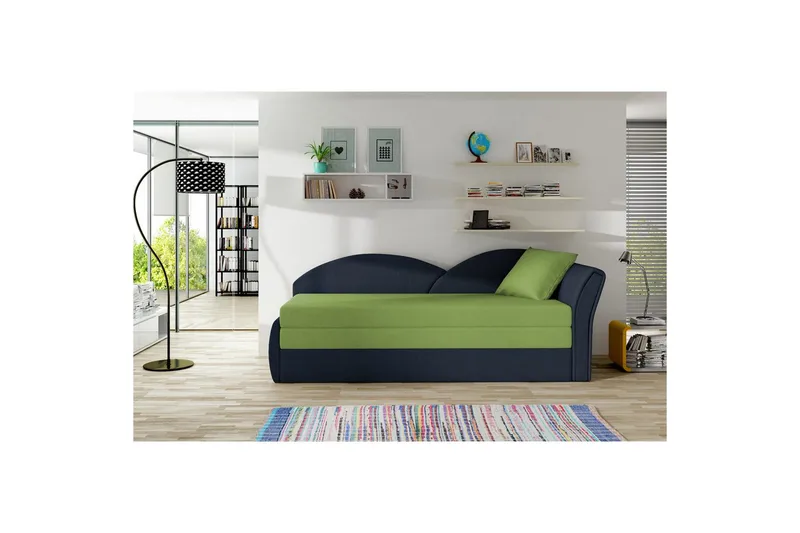 Sohva Eltap Aga 218x80x77 cm, Alova 42, Alova 79 Vihreä, Sininen, Oikea