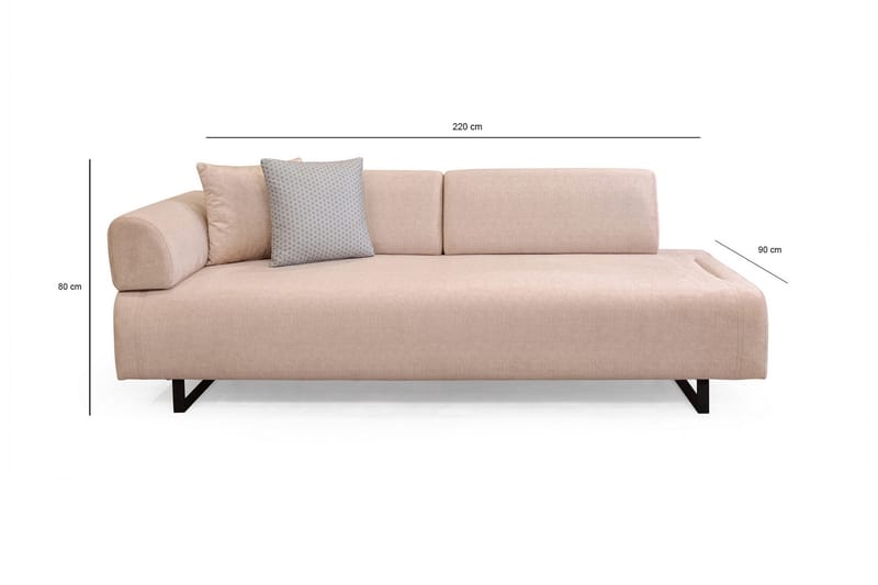 Southburn 3-istuttava vuodesohva 90x220 cm kangasta, irtonaiset selkätyynyt - Beige - Huonekalut - Sohva - Vuodesohva - 3 istuttava vuodesohva