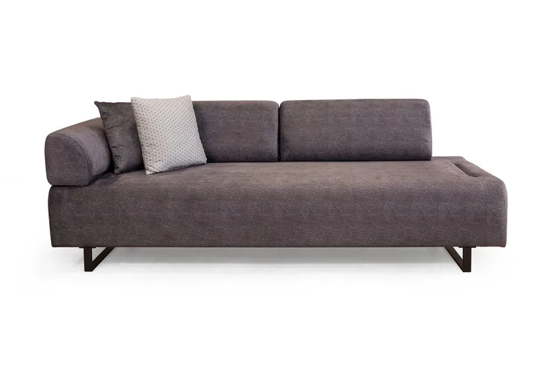 Southburn 3-istuttava vuodesohva 90x220 cm kangasta, irtonaiset selkätyynyt, Musta
