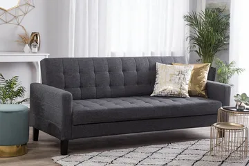 Vehkoo 3-istuttava vuodesohva 108x178 cm kangasta - Harmaa - Huonekalut - Sohva - Vuodesohva - 3 istuttava vuodesohva
