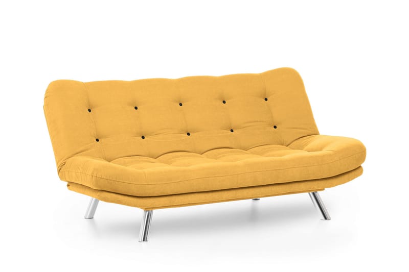 Vuodesohva 3:n ist Perc 200x104 cm - Sinappikeltainen - Huonekalut - Sohva - Vuodesohva - 3 istuttava vuodesohva