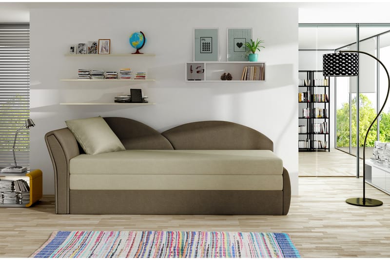 Vuodesohva Candida - Beige/Ruskea - Huonekalut - Sohva - Vuodesohva - 3 istuttava vuodesohva