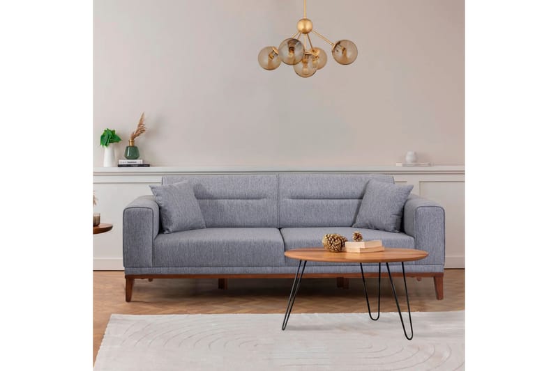Vuodesohva Charlesbourg 3:n ist 223x94 cm - Harmaa - Huonekalut - Sohva - Vuodesohva - 3 istuttava vuodesohva