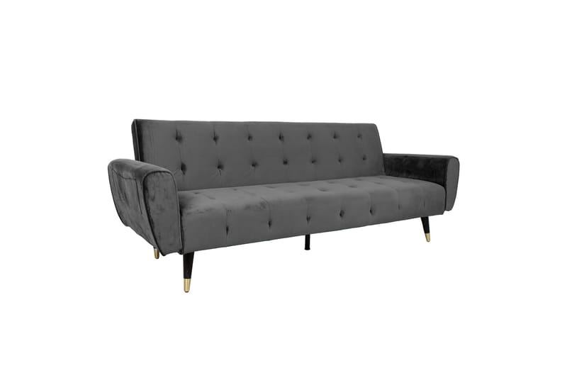 Vuodesohva Falun 214x83 cm Harmaa sametti - Huonekalut - Sohva - Vuodesohva - 3 istuttava vuodesohva
