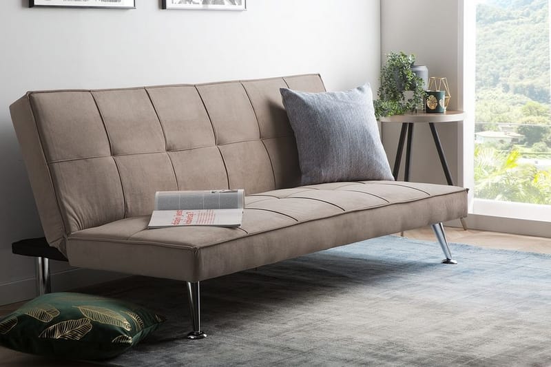 Vuodesohva Hasle 168 cm - Beige/Harmaa - Huonekalut - Sohva - Vuodesohva - 3 istuttava vuodesohva