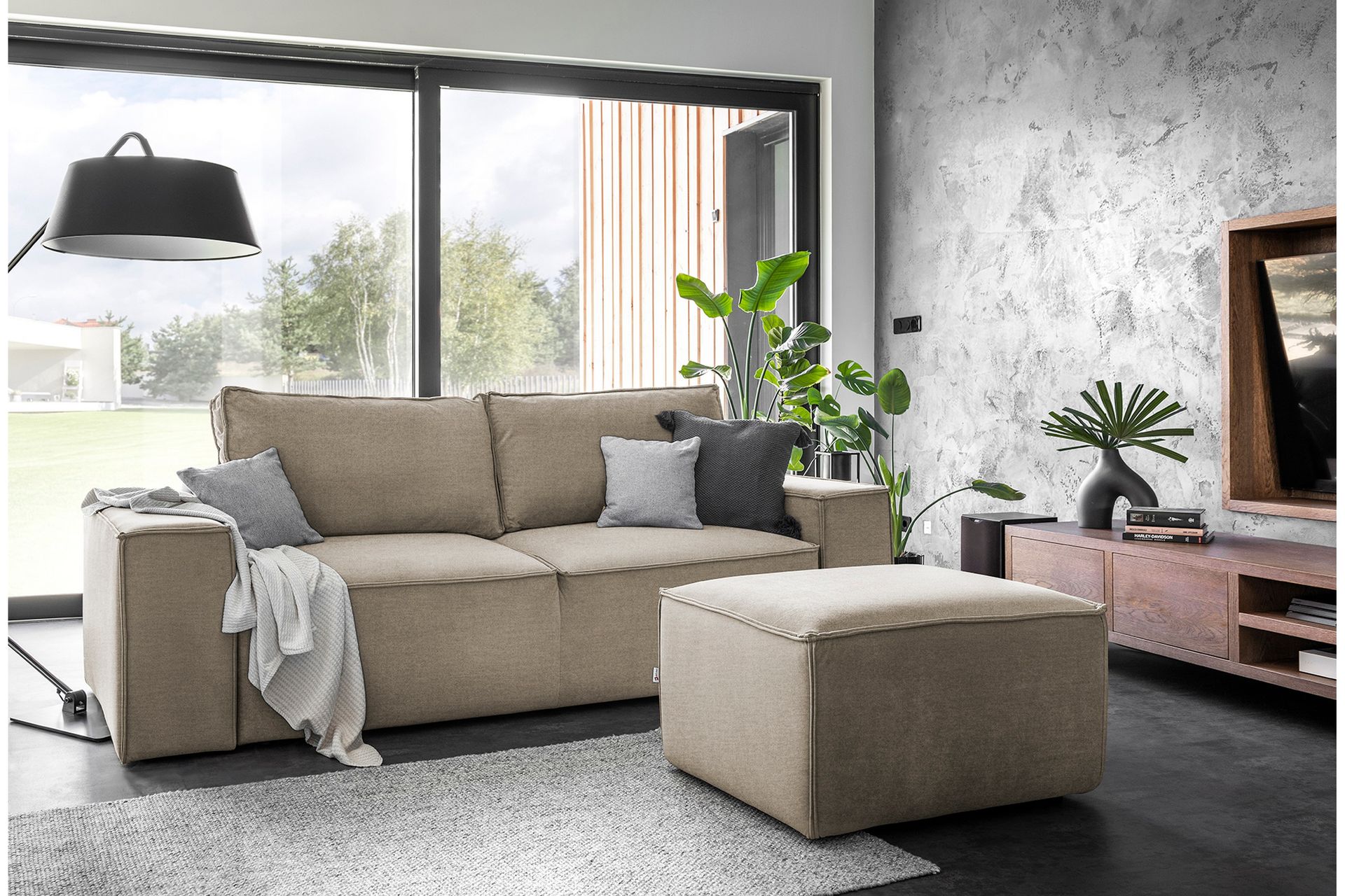 Vuodesohva Kandari 3 ist. Säilytyksellä - Beige - Huonekalut - Sohva - Vuodesohva - 3 istuttava vuodesohva