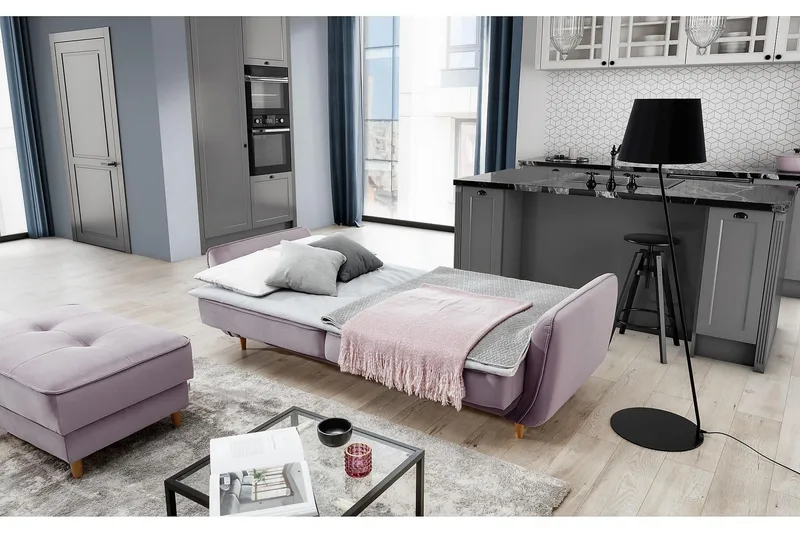 Vuodesohva Kaval 3:n ist - Beige/Valkoinen - Huonekalut - Sohva - Vuodesohva - 3 istuttava vuodesohva