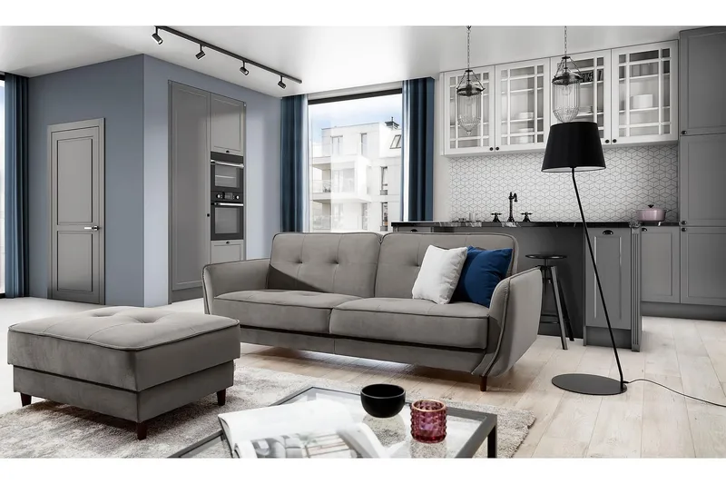 Vuodesohva Kaval 3:n ist - Harmaa - Huonekalut - Sohva - Vuodesohva - 3 istuttava vuodesohva