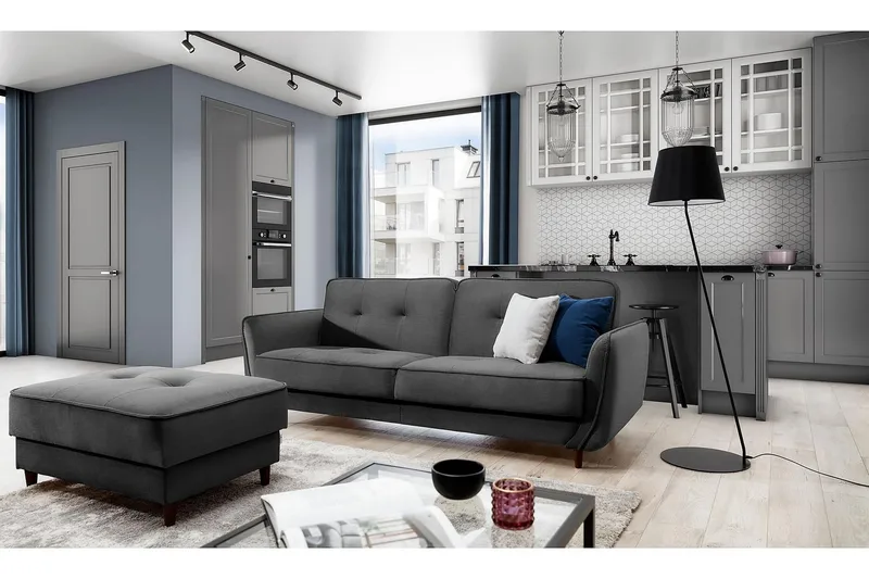 Vuodesohva Kaval 3:n ist - Harmaa - Huonekalut - Sohva - Vuodesohva - 3 istuttava vuodesohva