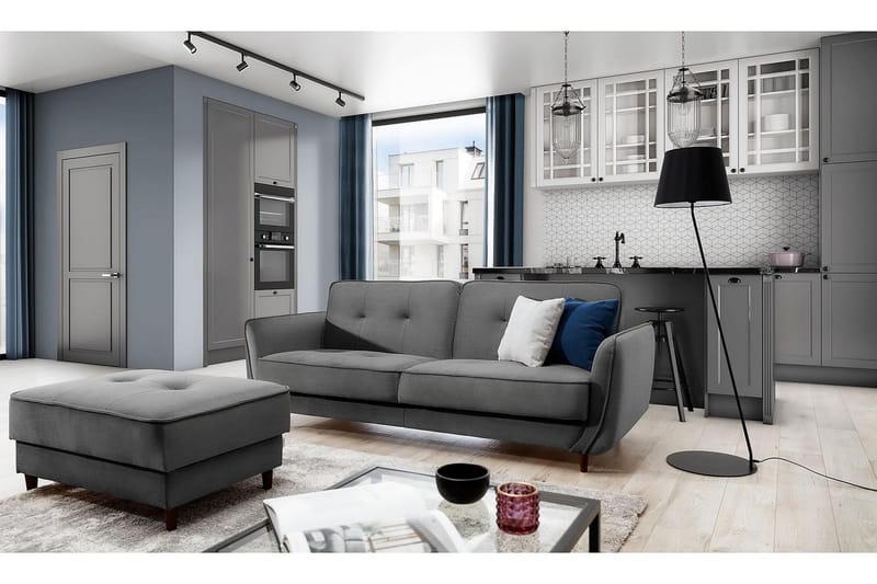 Vuodesohva Kaval 3:n ist - Harmaa - Huonekalut - Sohva - Vuodesohva - 3 istuttava vuodesohva