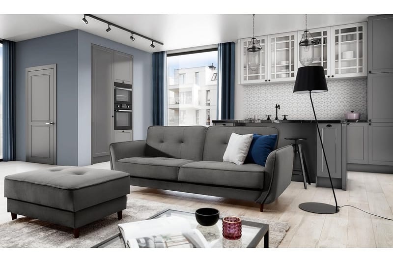 Vuodesohva Kaval 3:n ist - Harmaa - Huonekalut - Sohva - Vuodesohva - 3 istuttava vuodesohva