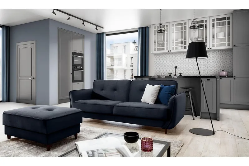 Vuodesohva Kaval 3:n ist - Musta - Huonekalut - Sohva - Vuodesohva - 3 istuttava vuodesohva