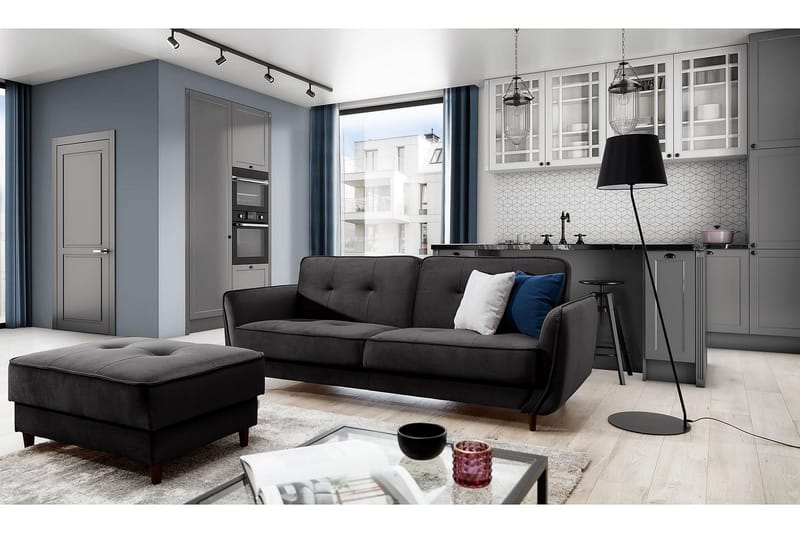 Vuodesohva Kaval 3:n ist - Tummanharmaa - Huonekalut - Sohva - Vuodesohva - 3 istuttava vuodesohva