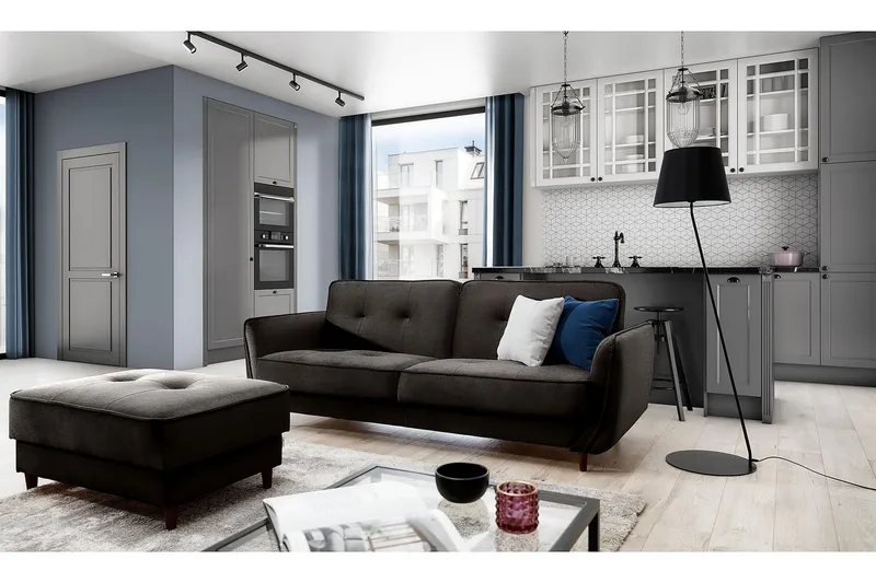 Vuodesohva Kaval 3:n ist - Tummanruskea - Huonekalut - Sohva - Vuodesohva - 3 istuttava vuodesohva