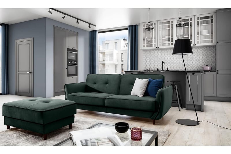 Vuodesohva Kaval 3:n ist - Tummanvihreä - Huonekalut - Sohva - Vuodesohva - 3 istuttava vuodesohva