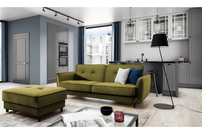 Vuodesohva Kaval 3:n ist - Vihreä - Huonekalut - Sohva - Vuodesohva - 3 istuttava vuodesohva