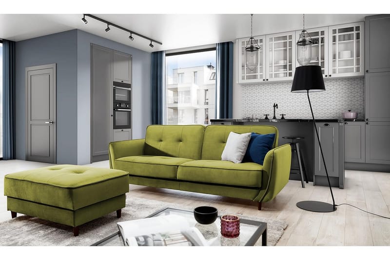 Vuodesohva Kaval 3:n ist - Vihreä - Huonekalut - Sohva - Vuodesohva - 3 istuttava vuodesohva