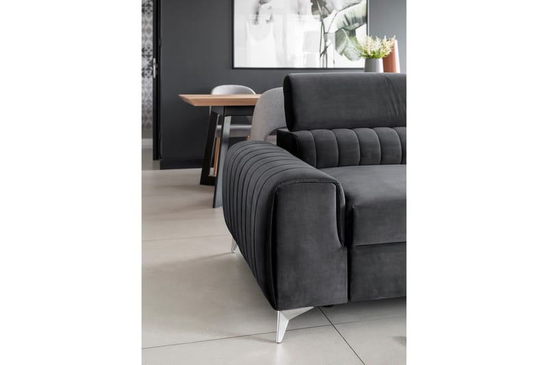 Vuodesohva Laucha 3:n ist - Harmaa - Huonekalut - Sohva - Vuodesohva - 3 istuttava vuodesohva