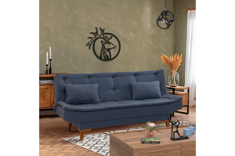 Vuodesohva Longburn 3:n ist 106x187 - Tummansininen - Huonekalut - Sohva - Vuodesohva - 3 istuttava vuodesohva