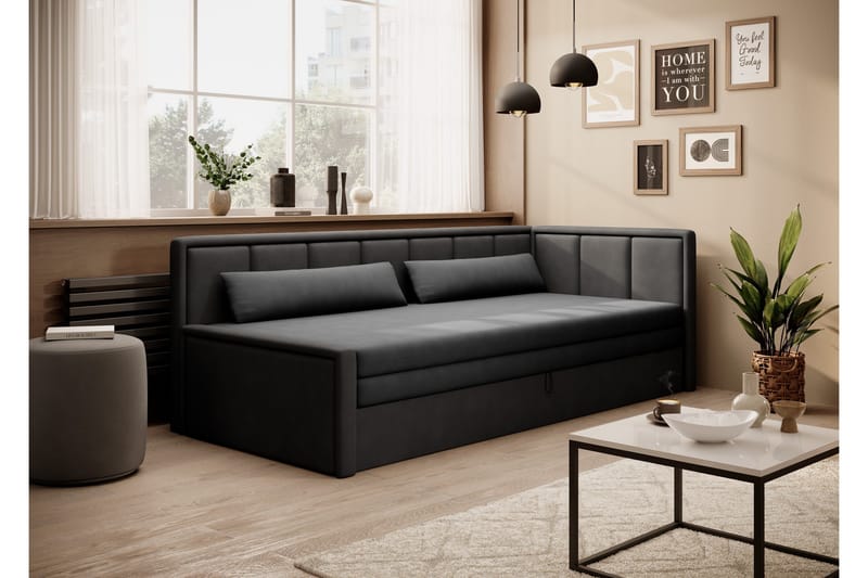 Vuodesohva Mansuri 3:n ist Säilytyksellä - Tummanharmaa - Huonekalut - Sohva - Vuodesohva - 3 istuttava vuodesohva