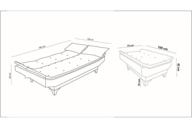 Vuodesohva Theodora 3:n ist - Harmaa - Huonekalut - Sohva - Vuodesohva - 3 istuttava vuodesohva