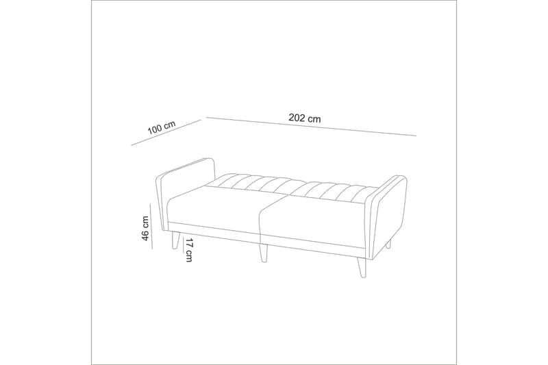 Vuodesohva Twana 3:n ist - Tummansininen - Huonekalut - Sohva - Vuodesohva - 3 istuttava vuodesohva