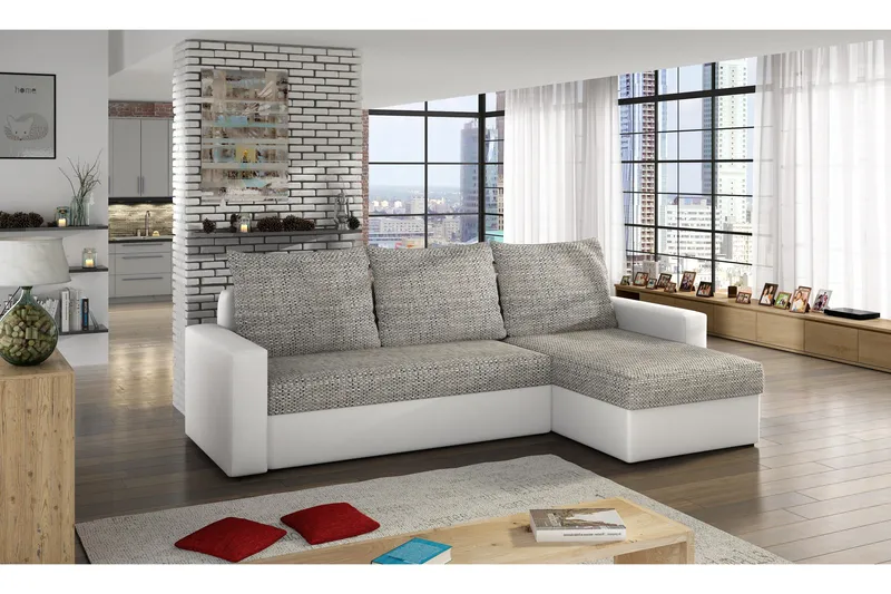 Vuodesohva Ugar divaanilla, Harmaa/Valkoinen