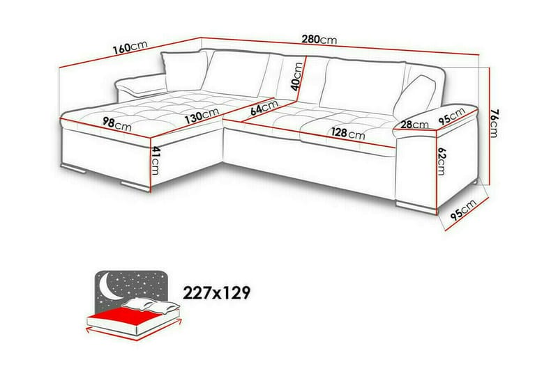3:n ist Kulmasohva Camior - Beige - Huonekalut - Sohva - Vuodesohva