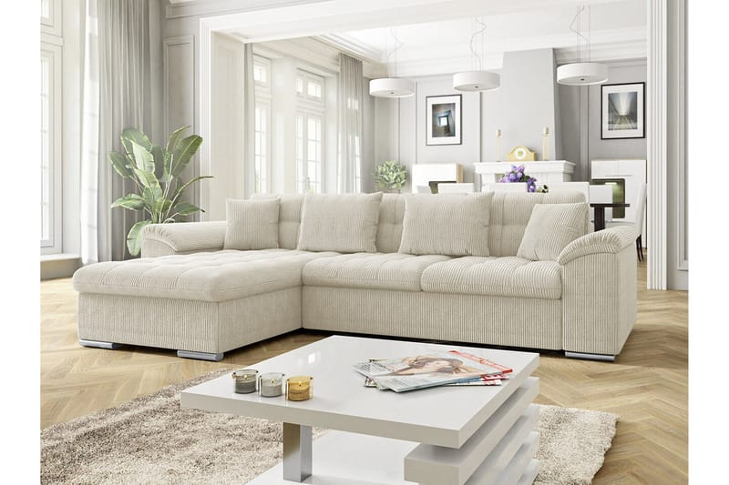 3:n ist Kulmasohva Camior - Beige/Vaaleabeige - Huonekalut - Sohva - Vuodesohva