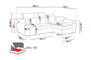 3:n ist Kulmasohva Denegal - Beige/Vaaleabeige - Huonekalut - Sohva - Vuodesohva