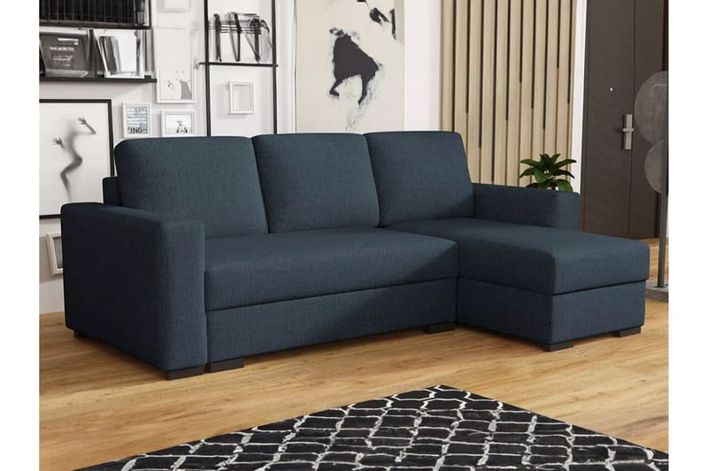3:n ist Kulmasohva Denegal - Sininen - Huonekalut - Sohva - Vuodesohva
