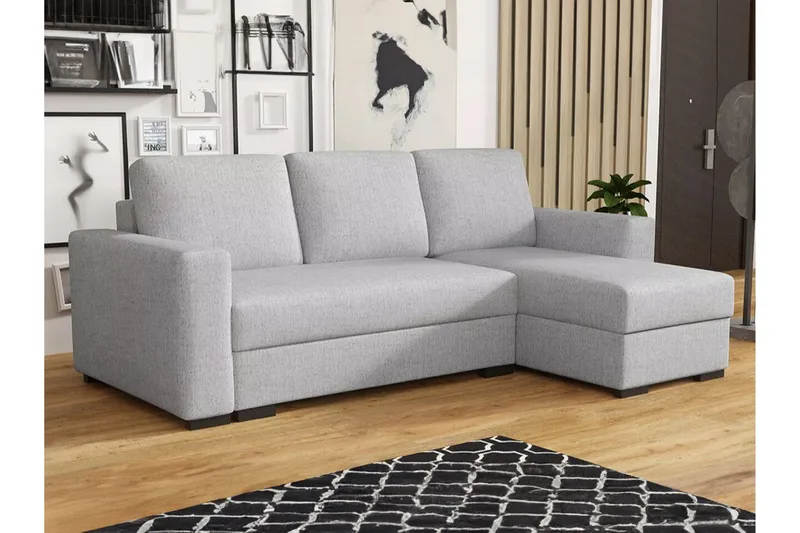 3:n ist Kulmasohva Denegal - Vaaleanharmaa - Huonekalut - Sohva - Vuodesohva