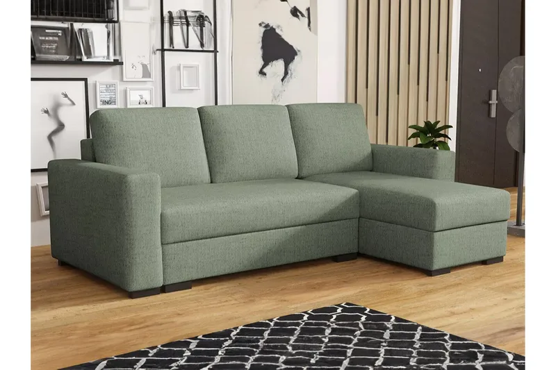 3:n ist Kulmasohva Denegal - Vihreä - Huonekalut - Sohva - Vuodesohva