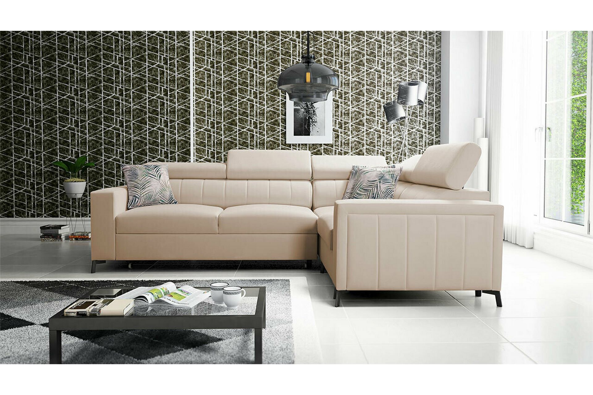 3:n ist Kulmasohva Galbally - Beige - Huonekalut - Sohva - Vuodesohva