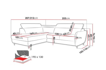 3:n ist Kulmasohva Graystone - Beige - Huonekalut - Sohva - Vuodesohva