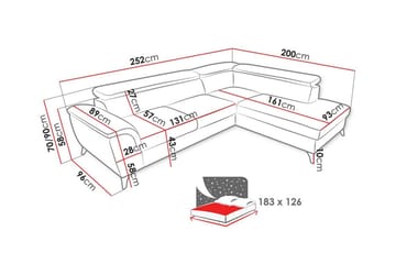 3:n ist Kulmasohva Graystone - Beige - Huonekalut - Sohva - Vuodesohva