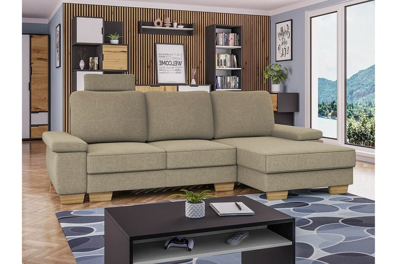 3:n ist Kulmasohva Graystone - Beige - Huonekalut - Sohva - Vuodesohva