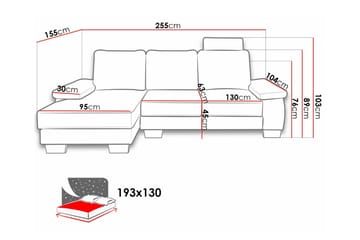 3:n ist Kulmasohva Graystone - Beige - Huonekalut - Sohva - Vuodesohva