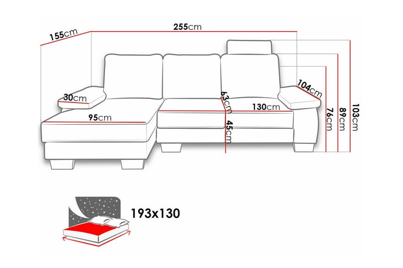 3:n ist Kulmasohva Graystone - Beige - Huonekalut - Sohva - Vuodesohva